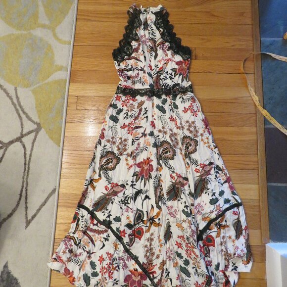 Lace-Trim A-Line Dress - By Anthropologie - Size 8 - Floral/Lined/Pockets - Picture 6 of 7